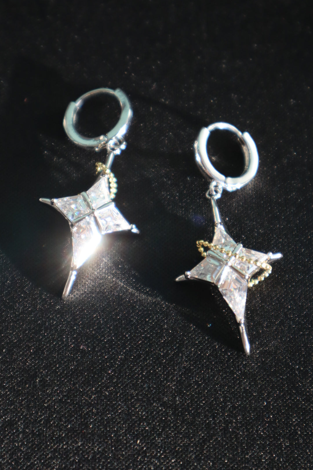 Diamond Satum Star Earrings