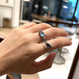 4 PCS Y2K Gemstone Ring+ Opal Necklace set - Cutethingscommin