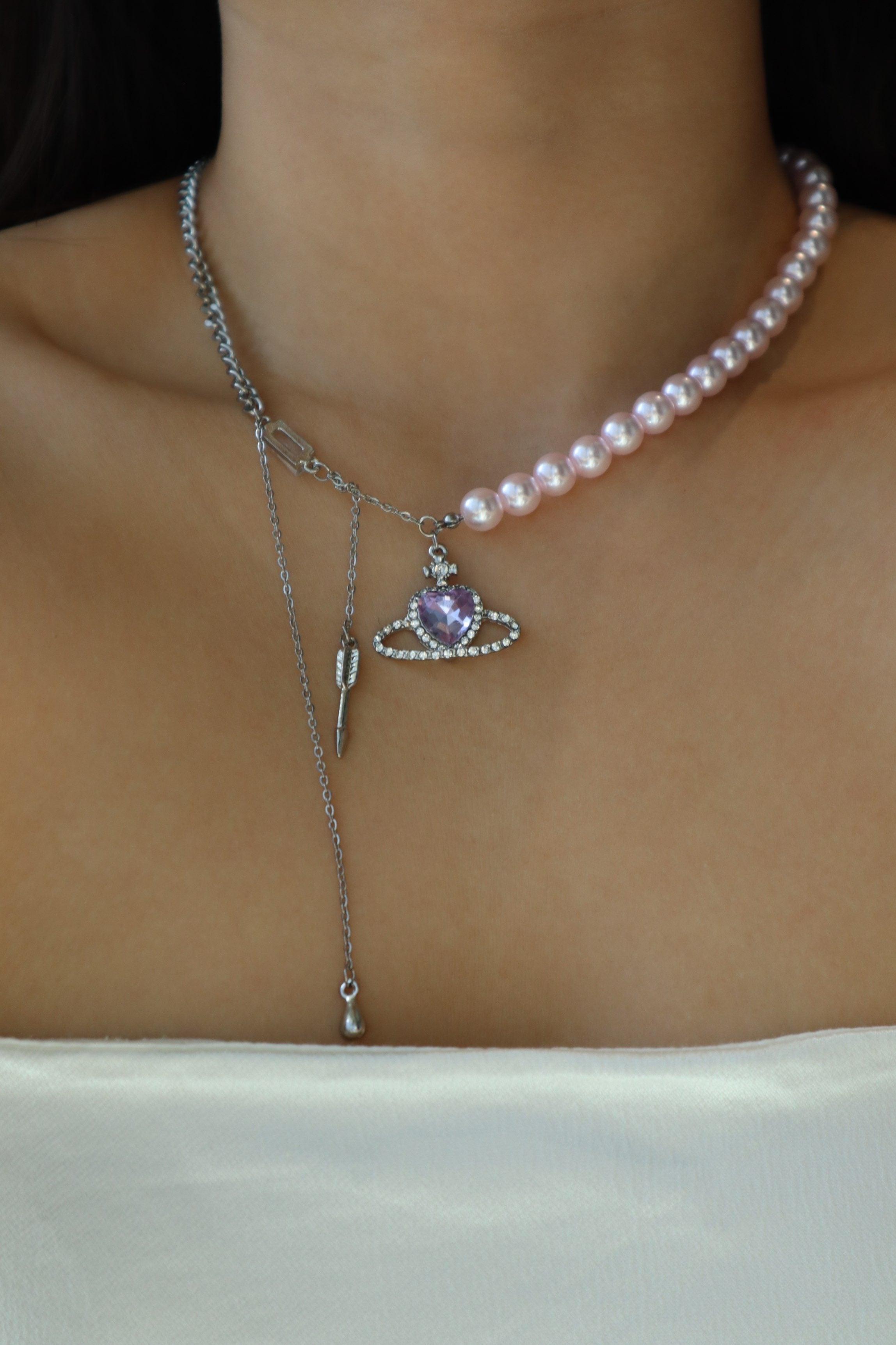 Purple  Pearl Necklace - Cutethingscommin