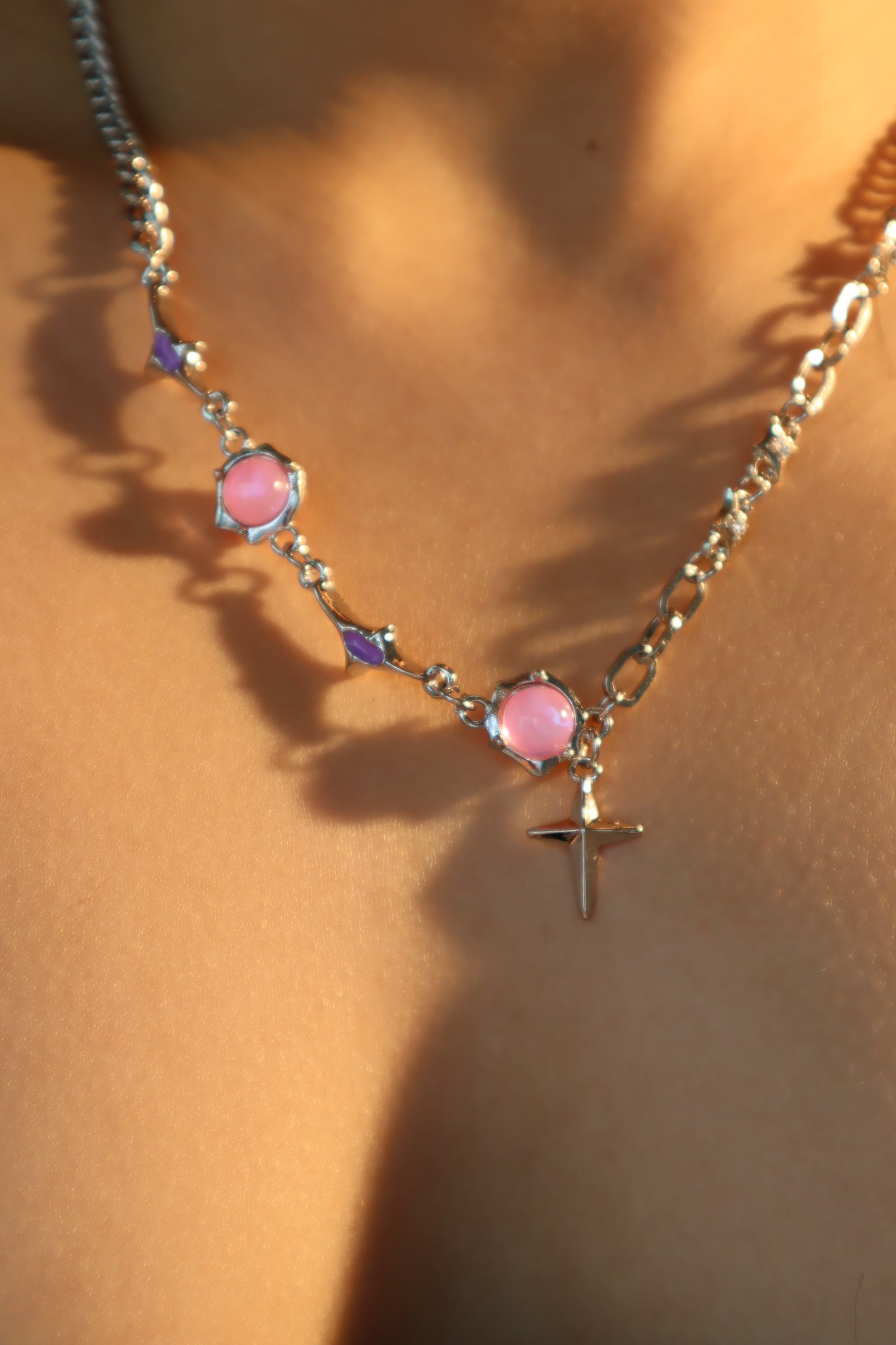 Pink Moonlight Star Necklace