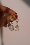 18K Real Gold Plated Gold Foil Pearl Earrings