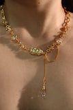 18K Real Gold Plated Opal Twist Necklace