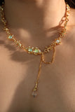 18K Real Gold Plated Opal Twist Necklace