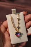 Gradient Heart Gift Set: Necklace+ Earrings+ Ring + Jewelry Case