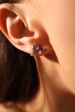 4 pcs Pink Hearts + Blue Flakes Earrings Bundle