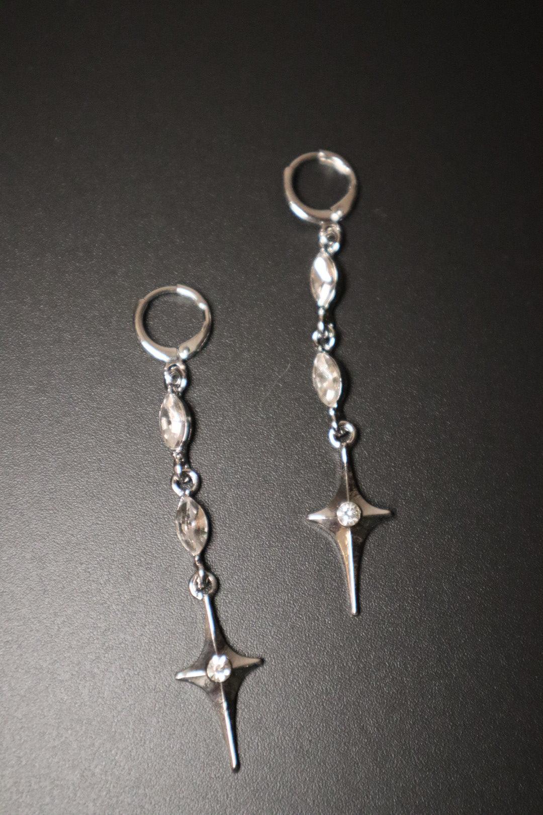 925 Silver Star Dangle Earrings - Cutethingscommin