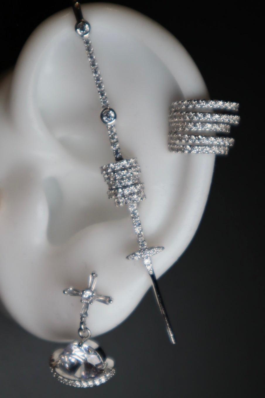 Cross Diamond 925 Stud Earrings - Cutethingscommin