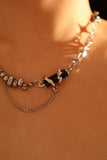 Black Gem Chain Necklace