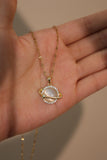 18K Real Gold Stainless Steel Moonlight Satum Star Diamonds Necklace
