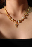 18K Real Gold Plated Pearl Star Necklace