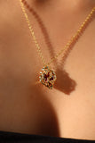 18K Real Gold Stainless Steel Red Heart Necklace