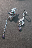 Platinum plated Black Gems Blossom Earrings