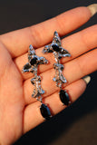 Black Gems Star Earrings