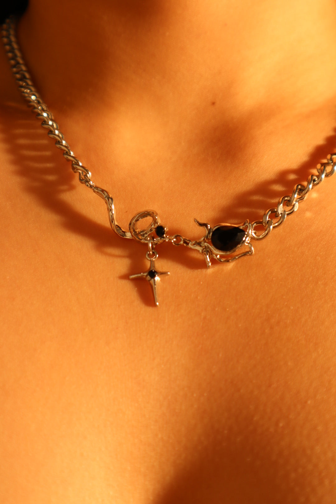 Black Gem Star Necklace
