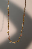 18K Gold Multi Color Gem Necklace