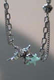 Platinum Plated Color Gems Sea Star Pearls Necklace
