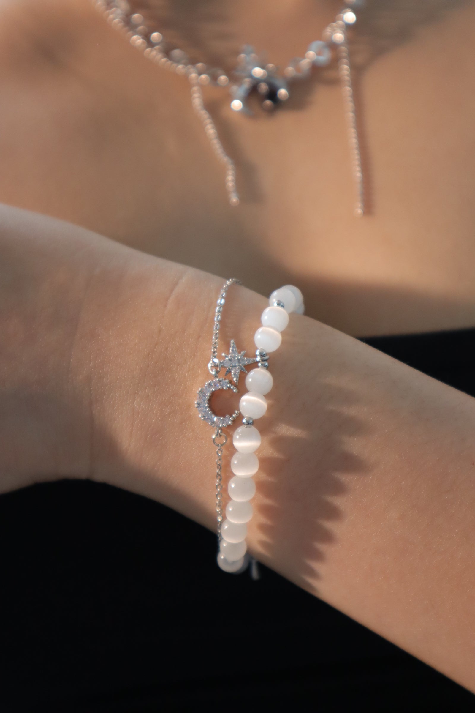 Moon Star Beads Bracelet Set