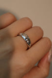 925 Sterling Silver Diamond Stars Ring