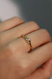 18K Gold Vermeil Diamond Ring