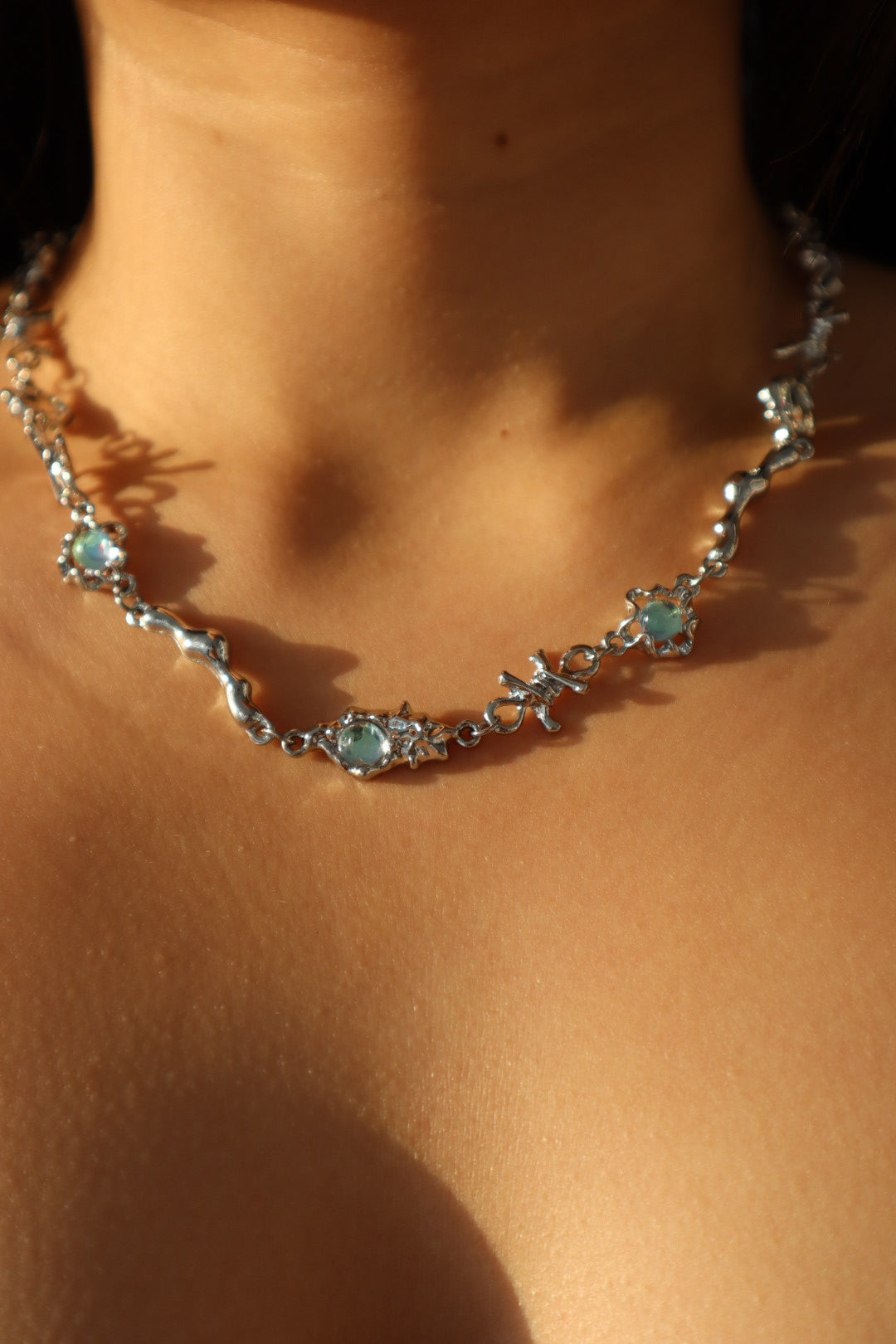 Multi Opal Twist Necklace