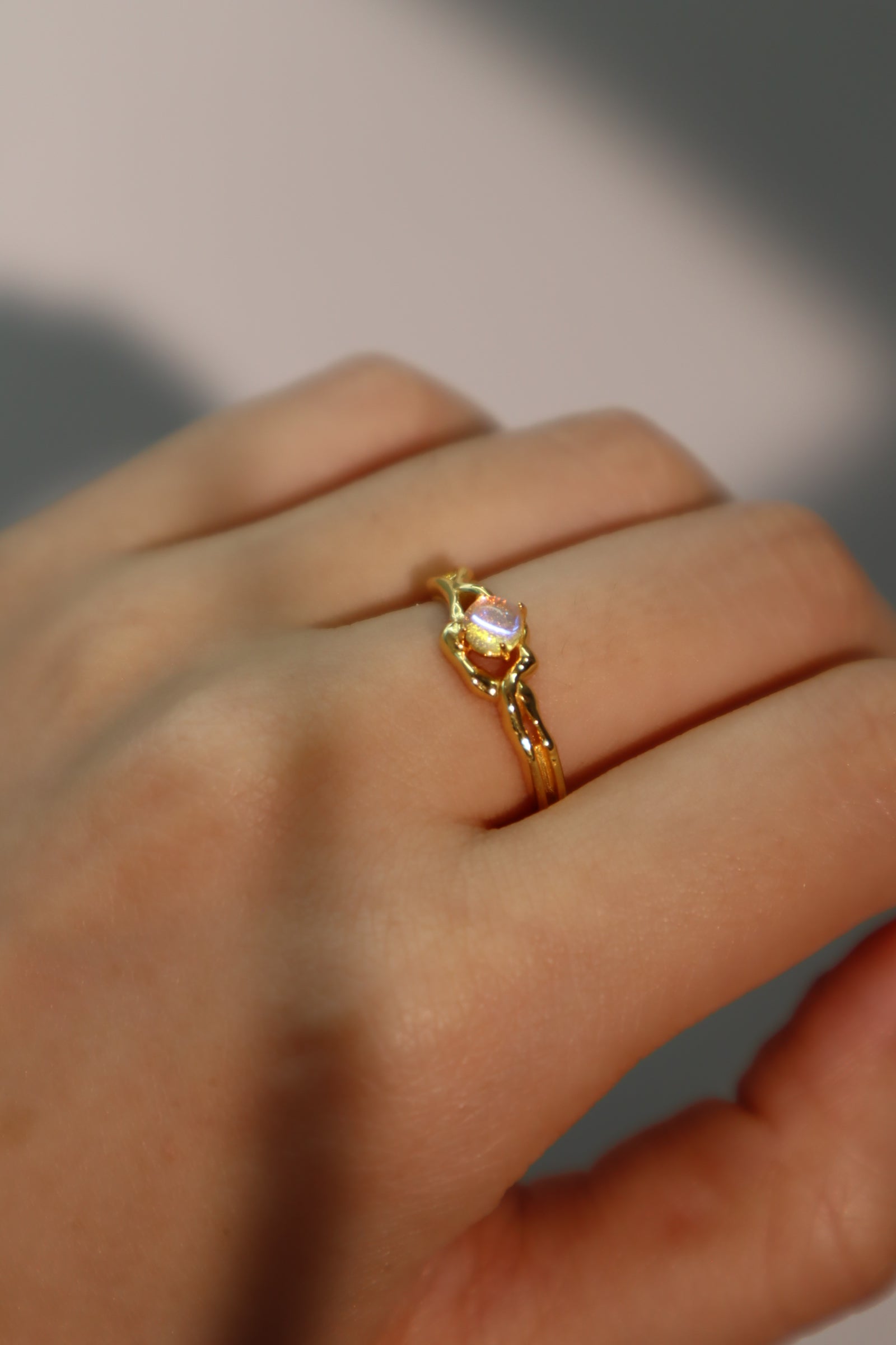 18K Gold Vermeil Moonstone Ring