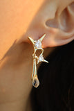18K Gold Star drop earrings