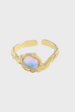 18k Gold Vermeil moonstone eye ring