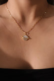 18K Real Gold Stainless Steel Moonlight Satum Star Diamonds Necklace