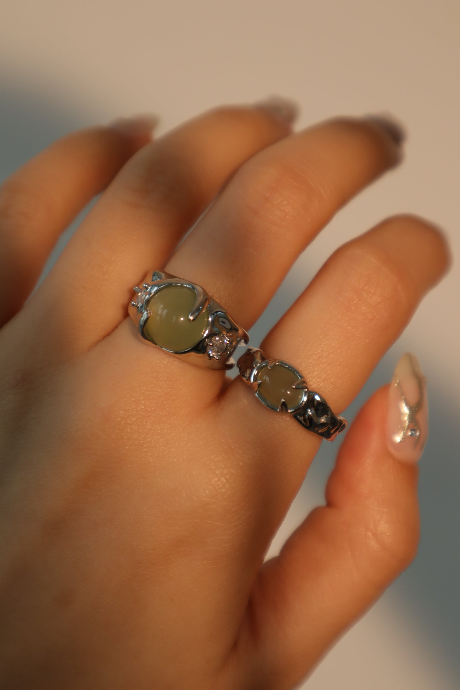 Jade Silver Band Ring