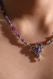 Platinum Plated Purple Heart Necklace