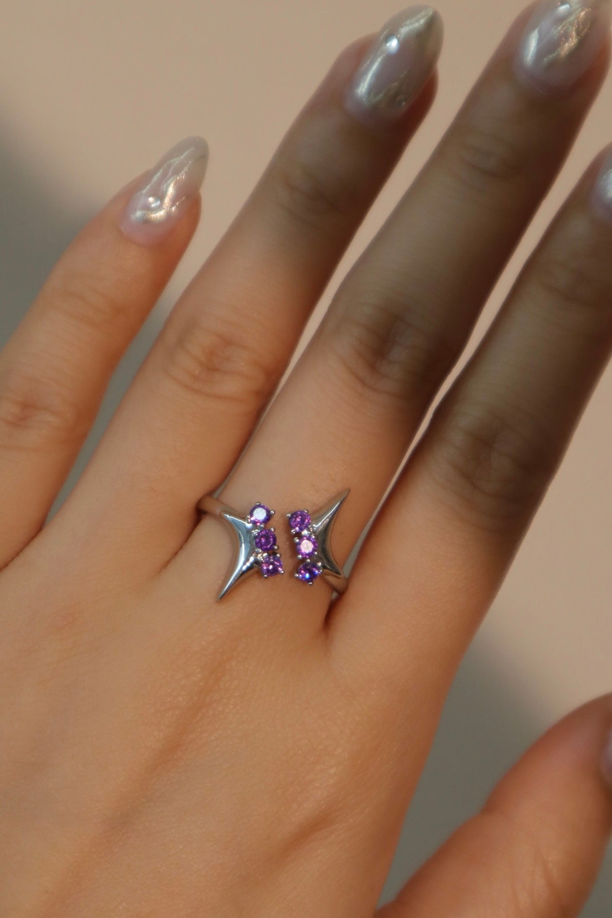 Purple Gems Star Ring