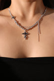 Platinum Plated Black Cross Necklace
