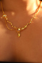 Collier pendant opale plaqué or véritable 18 carats