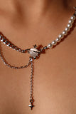 Moonlight Saturn Star Pearl Chain Necklace