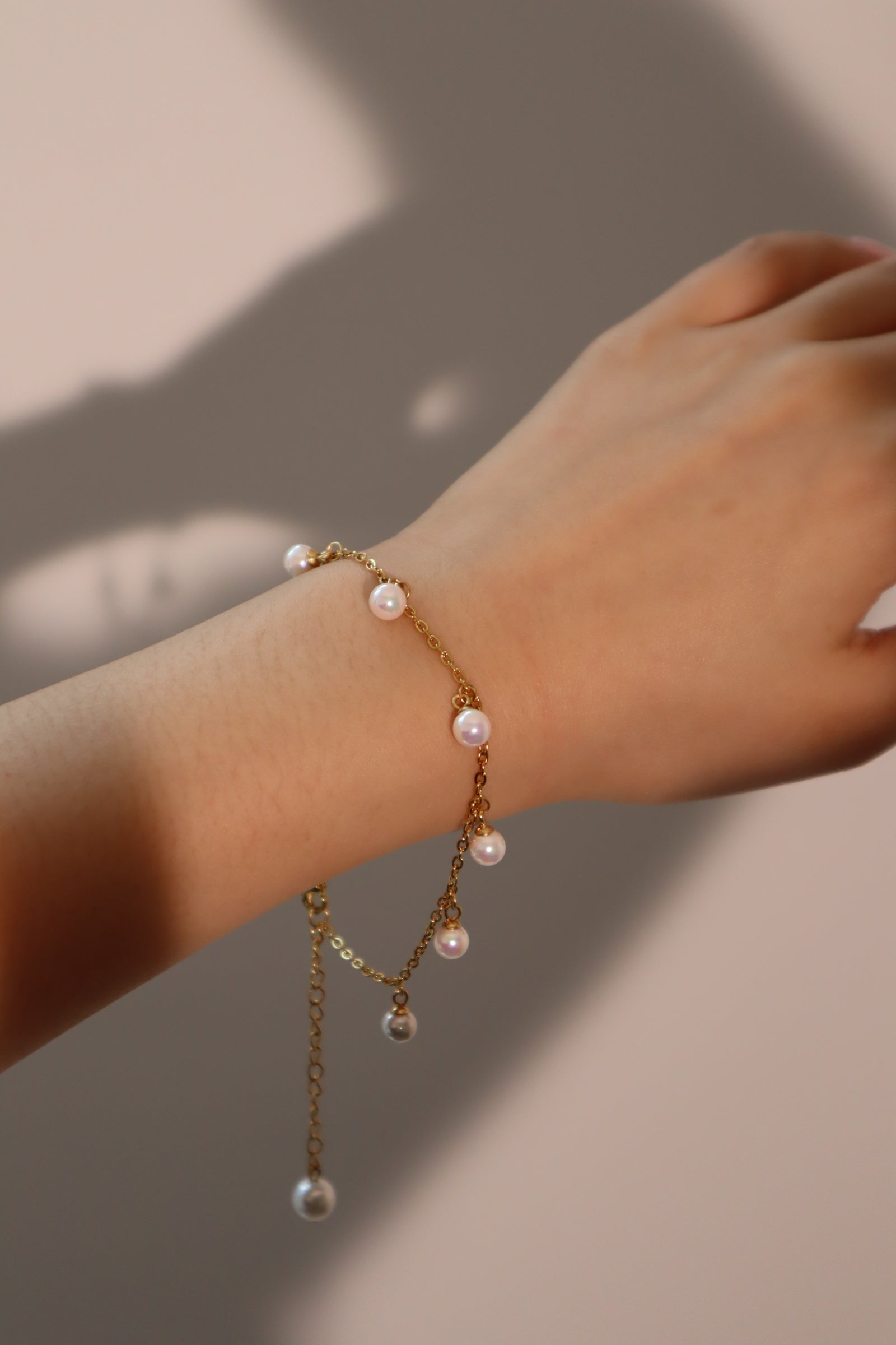 18K Gold Stainless Steel Pearl (Ankle) Bracelet