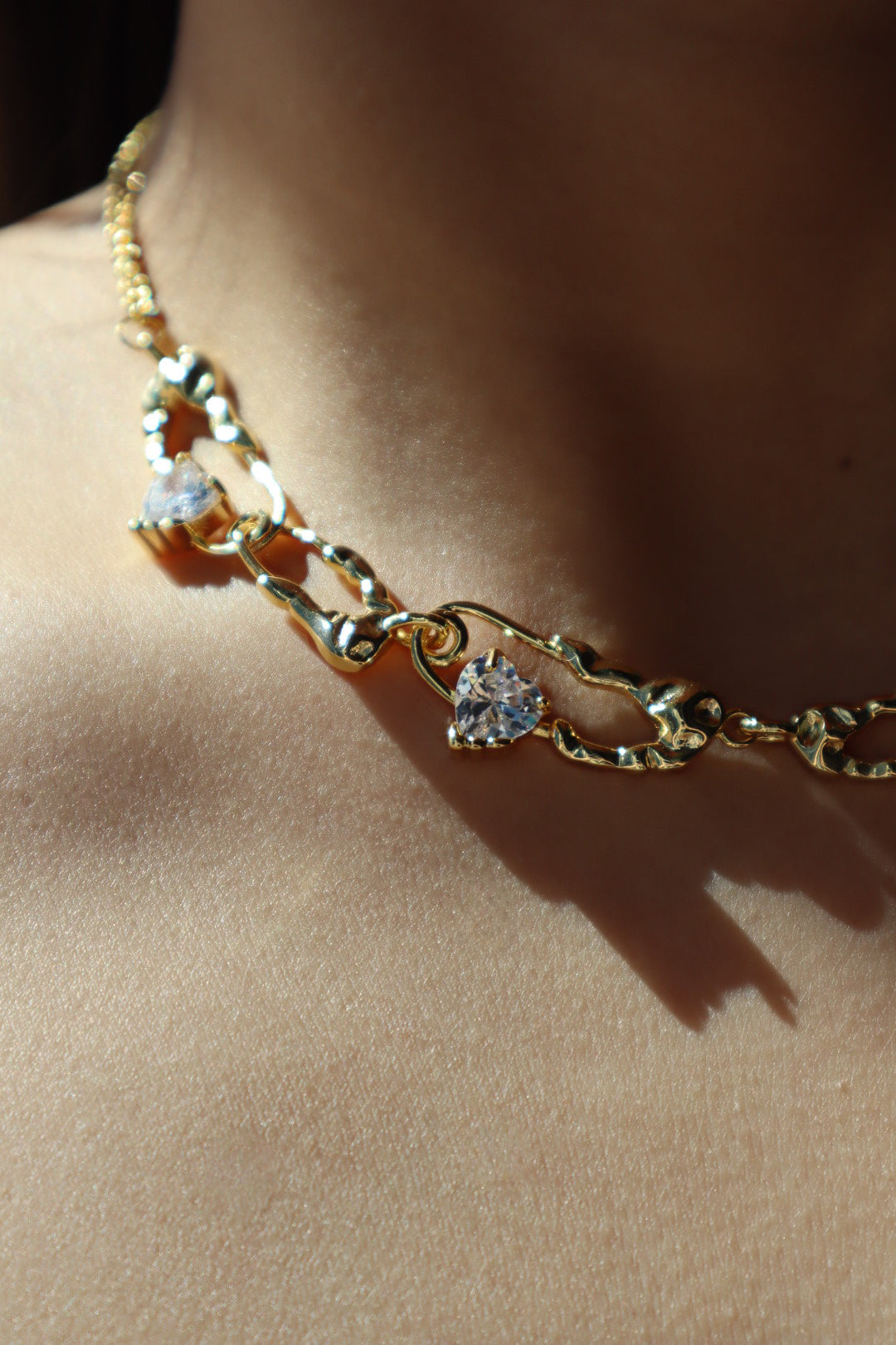 18K Gold Diamond Clips Necklace