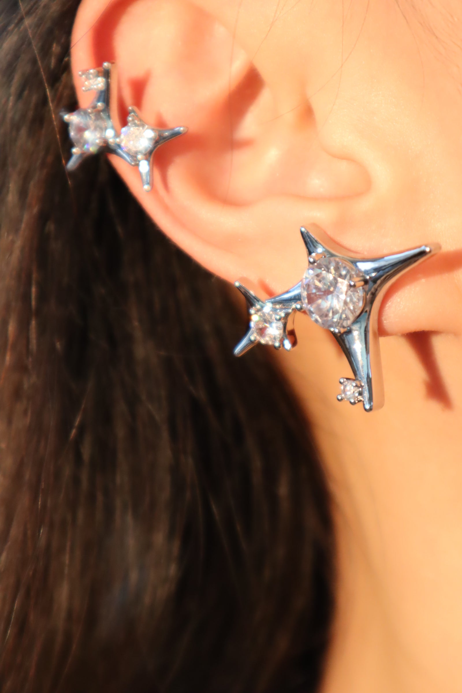 3 in 1 Gemstones Earring+ Ear Clip