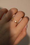 18K Gold Vermeil Moon Heart ring