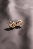 18K Real Gold Plated Moonstone Stud Earrings