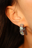 Moonstones hoop earrings