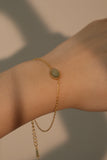 18K Real Gold Stainless Steel Natural Jade Bracelet