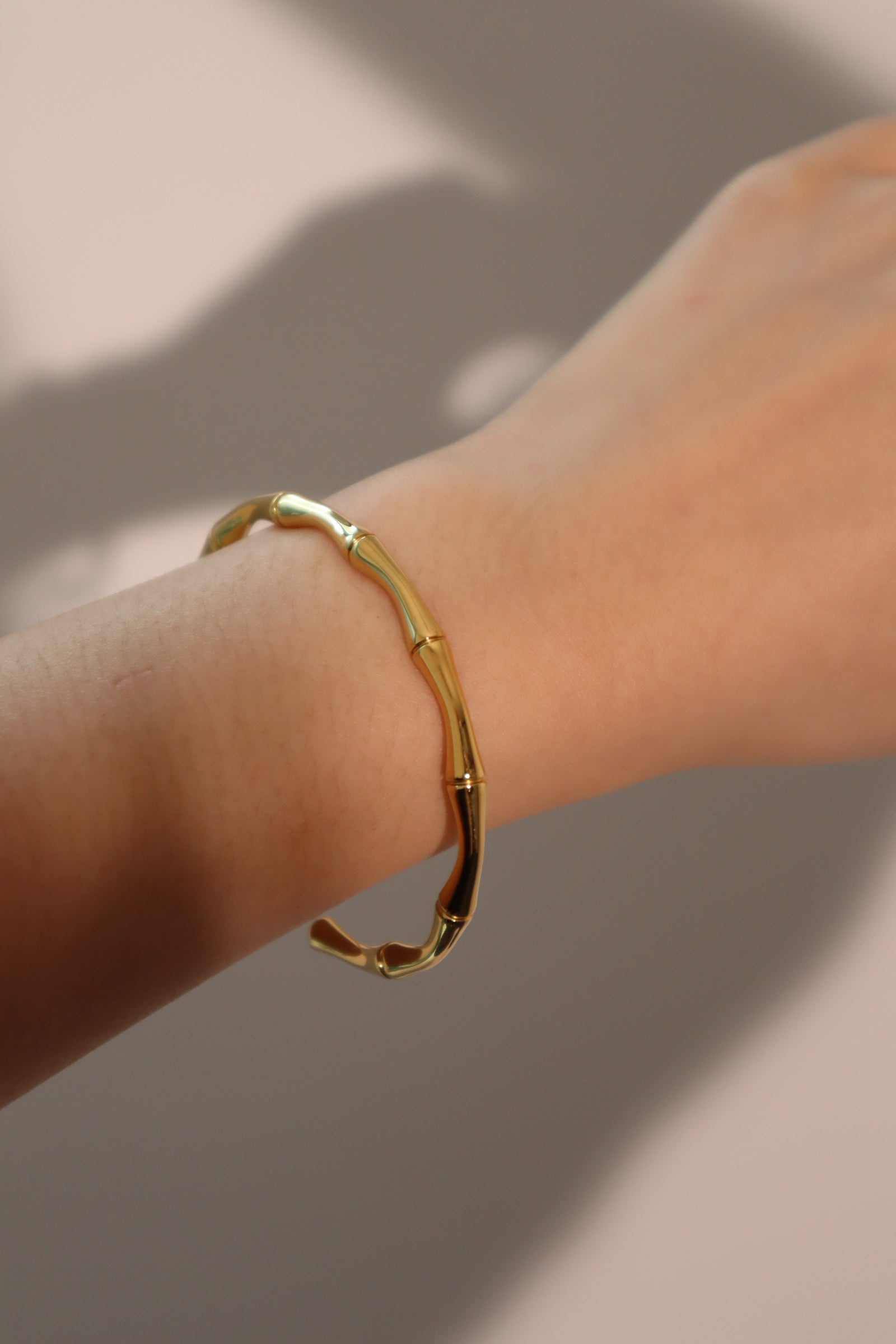 18K Gold Stainless Steel Bamboo Bracelet