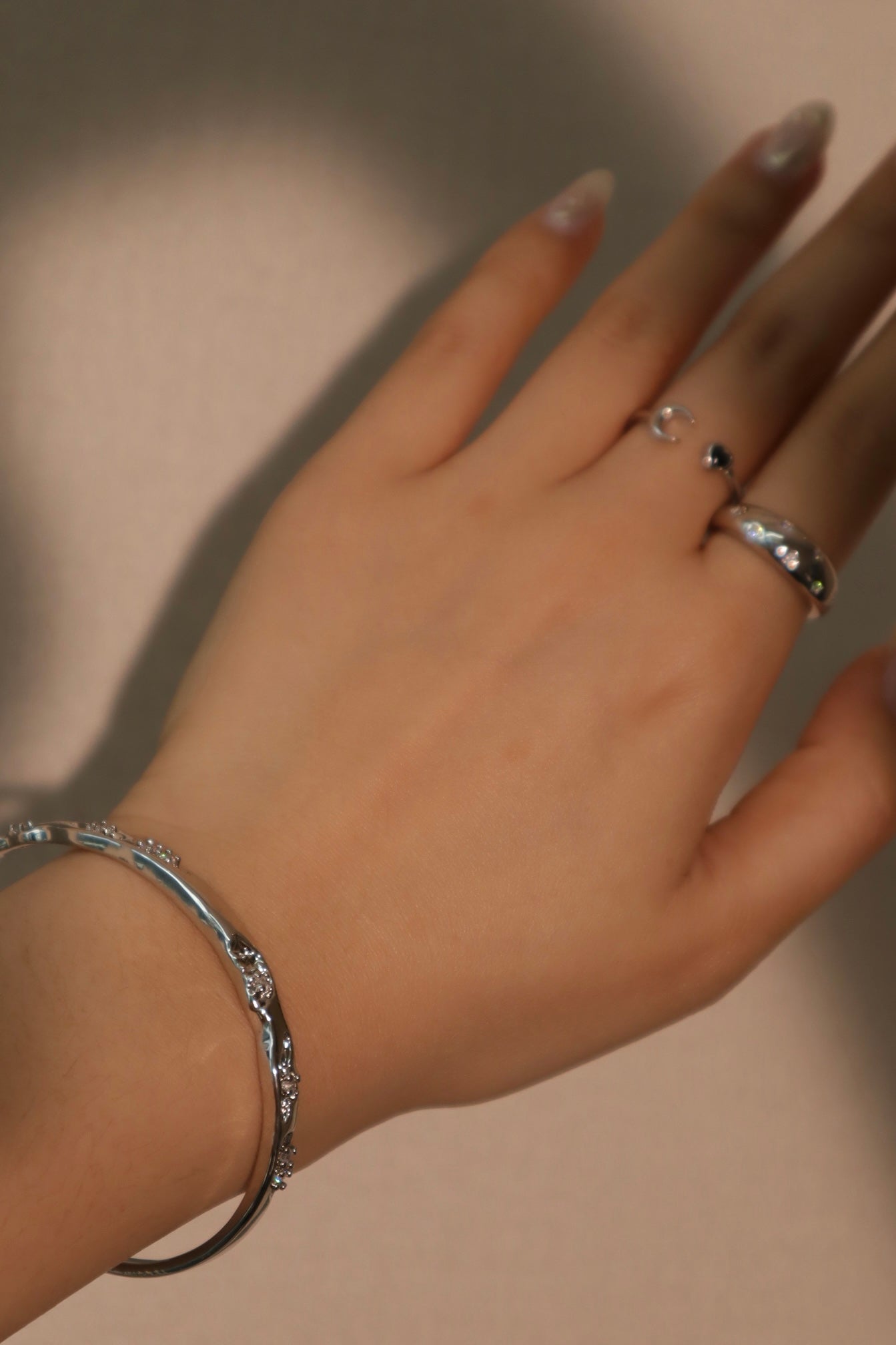 Silver Diamonds Layering Bracelet