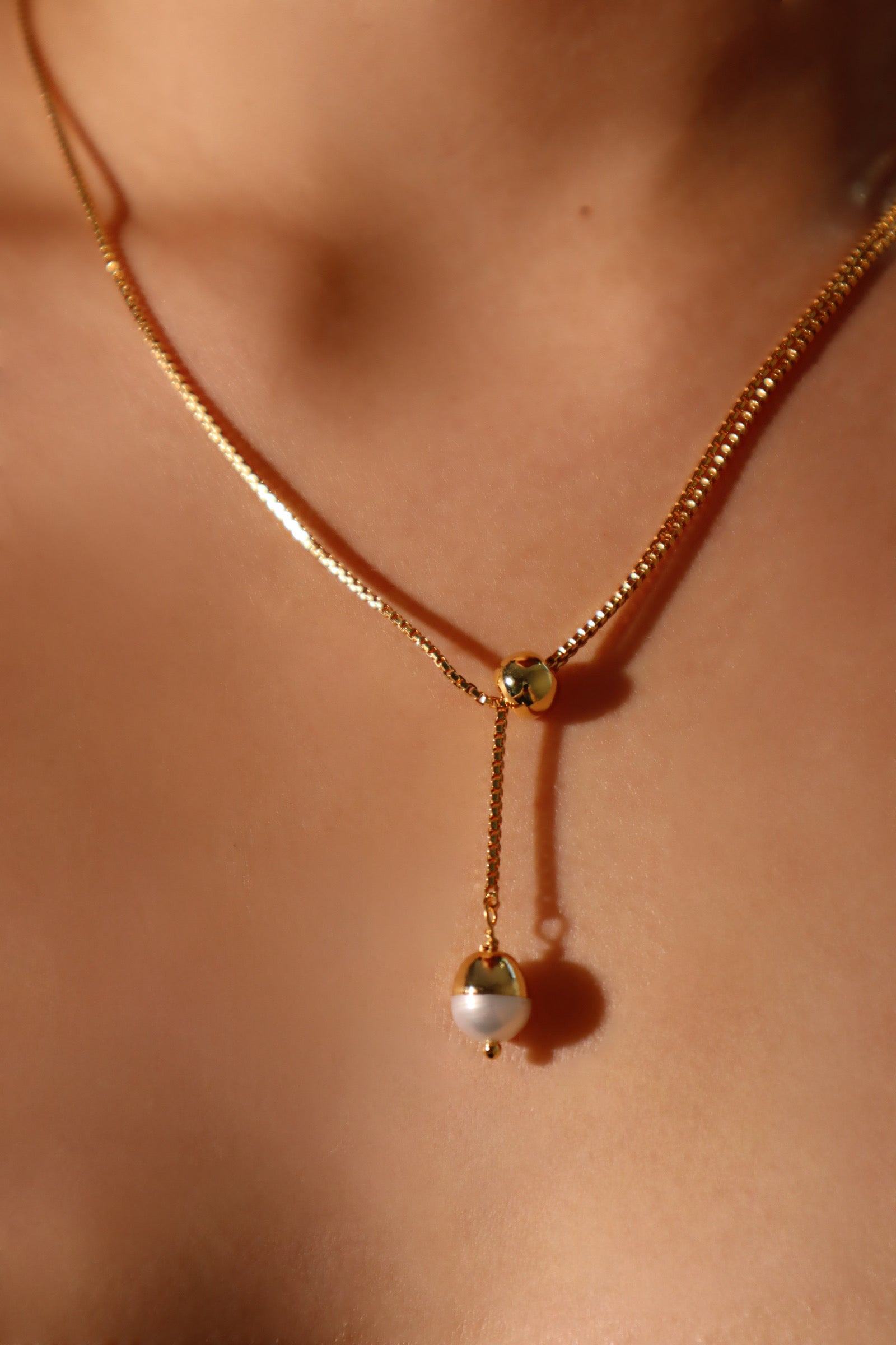 18K Real Gold Plated Pearl Necklace