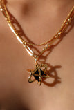 18K Gold Black Gem Galaxy Necklace