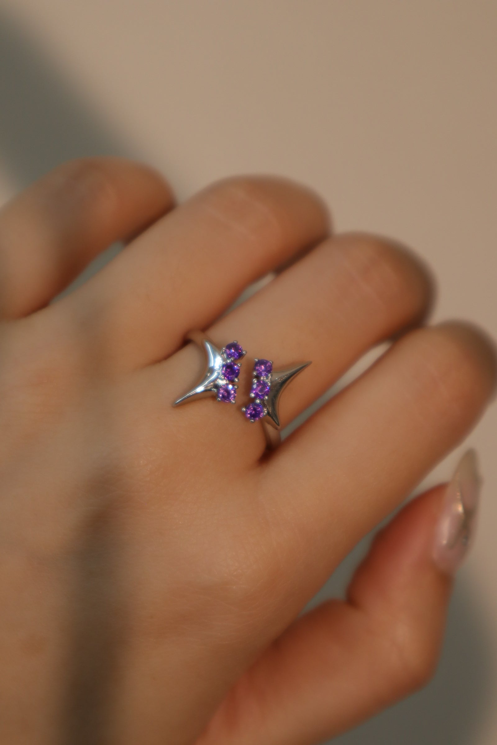 Purple Gems Star Ring