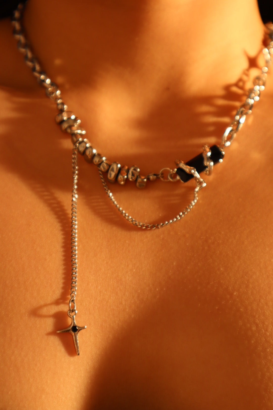 Black Gem Chain Necklace