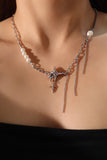 Platinum Plated Color Gems Sea Star Strings Necklace
