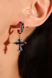 Platinum plated Black Cross Earrings