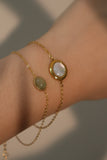 18K Real Gold Stainless Steel Natural Jade Bracelet